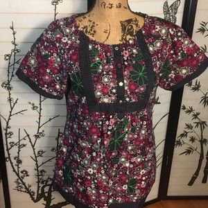 Koi top in cotton floral pattern